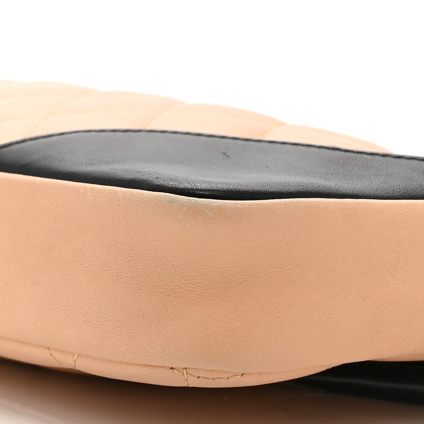 Calfskin Quilted Cambon Pochette Beige Black