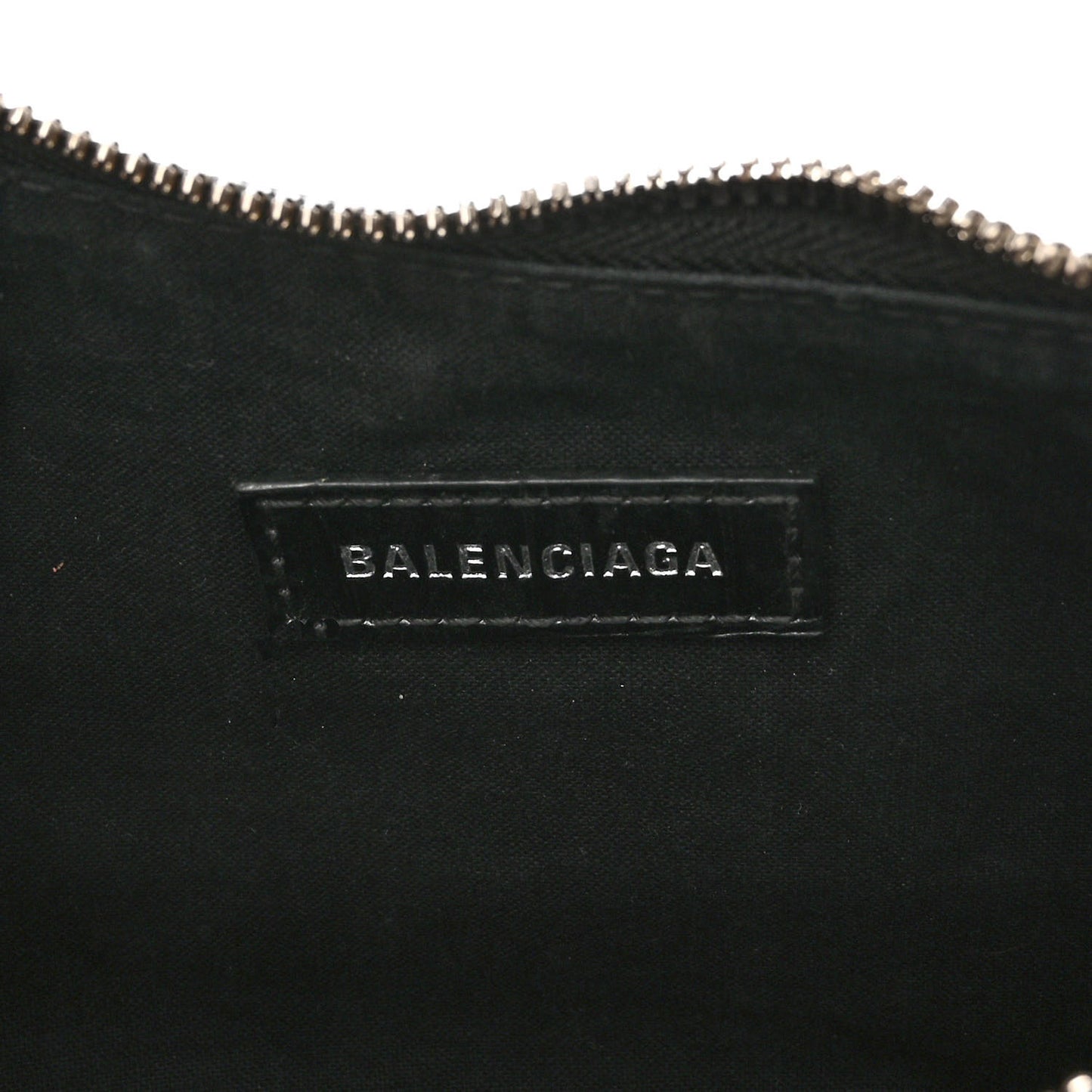 Extra Supple Calfskin Crystal Crocodile Embossed Le Cagole Shoulder Bag XS Black
