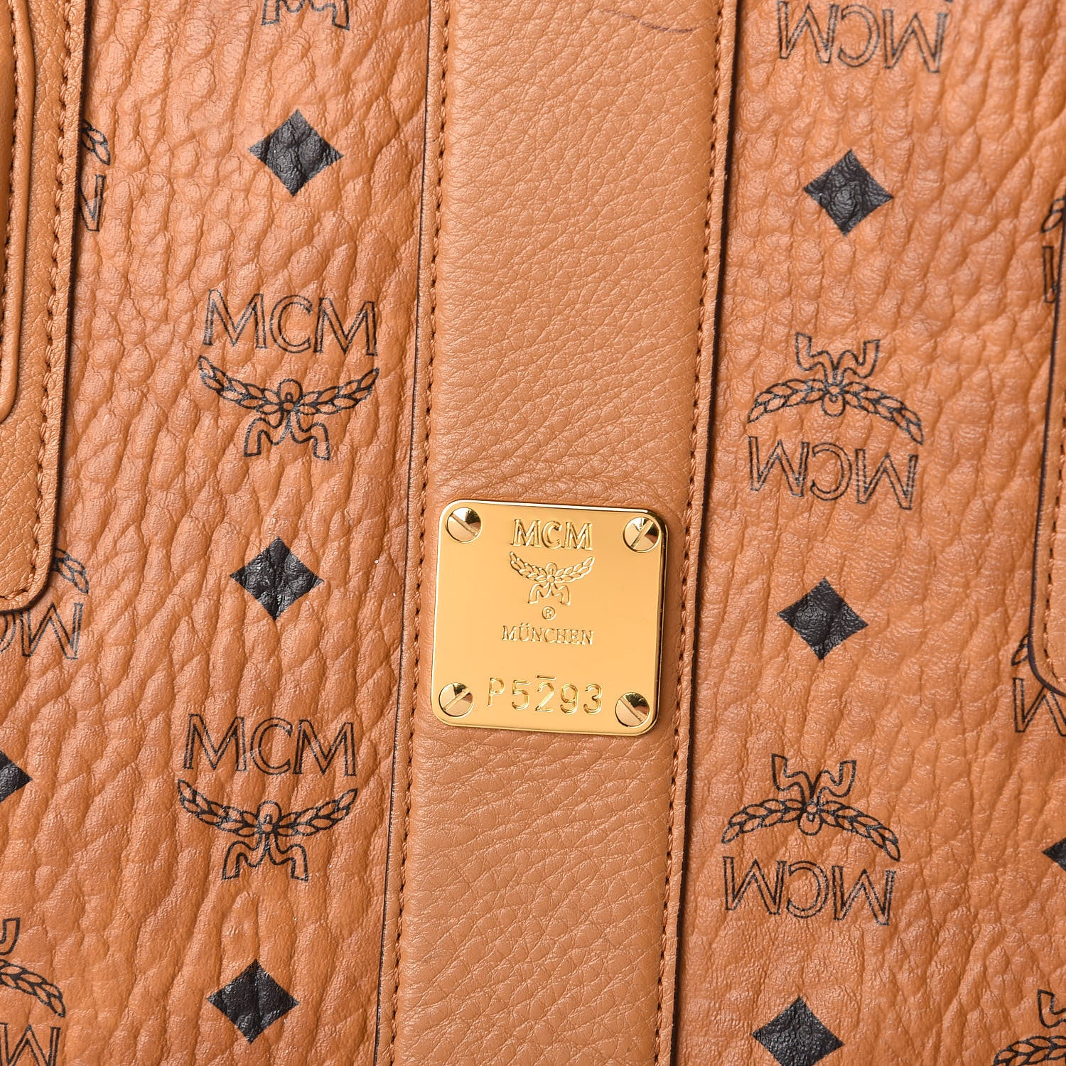 MCM Visetos Medium Liz Reversible Shopper Tote Cognac 11 of 18