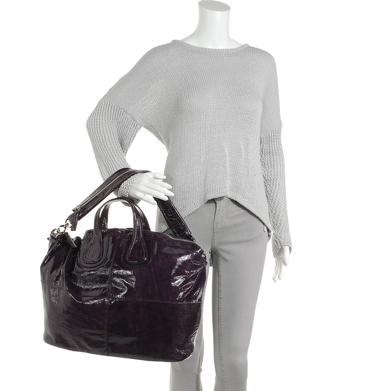 Givenchy Crinkled Patent Large Nightingale Purple 2 of 8