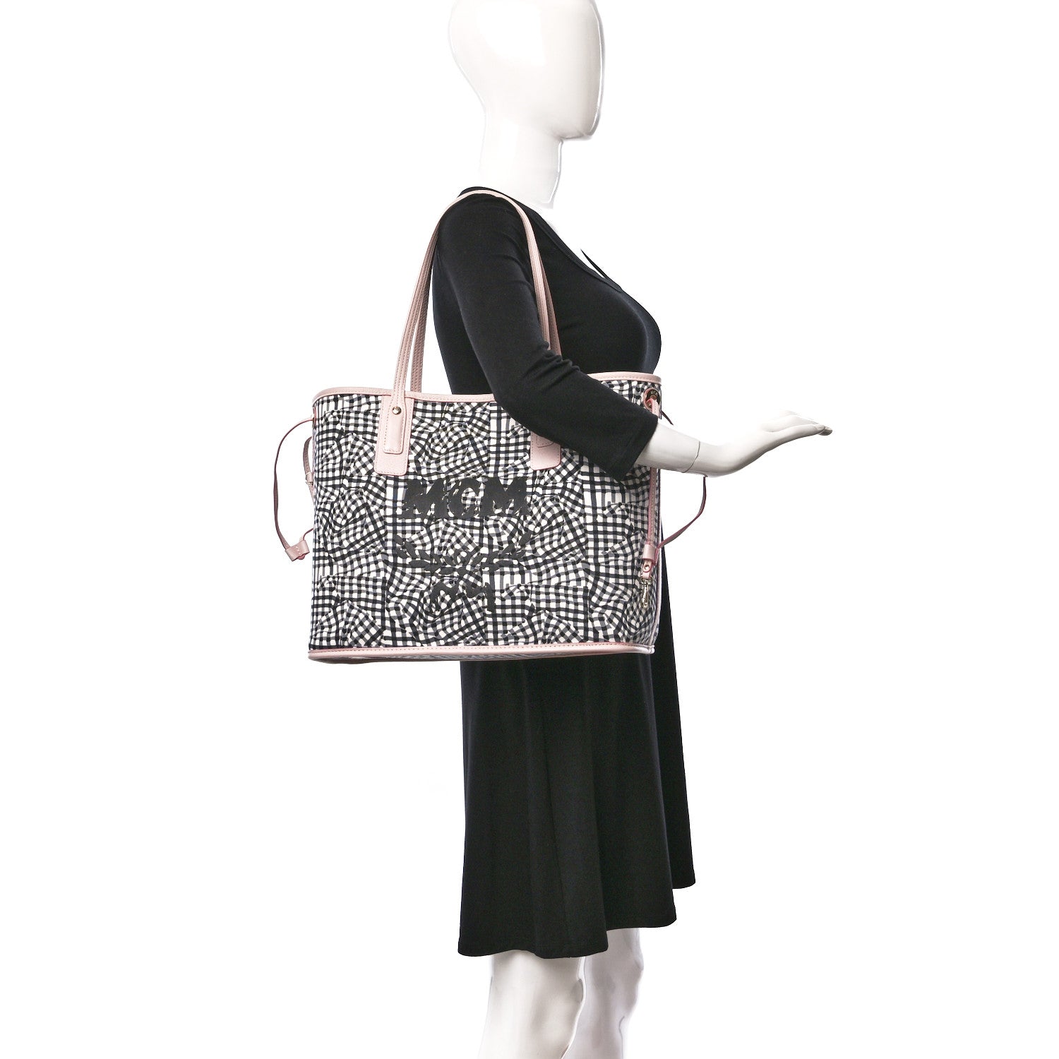 MCM Visetos Medium Liz Reversible Shopper Tote Soft Pink 2 of 13