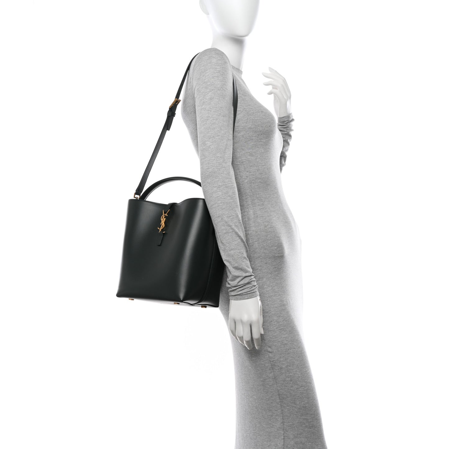 Shiny Calfskin Le 37 Bucket Bag Vert Fonce