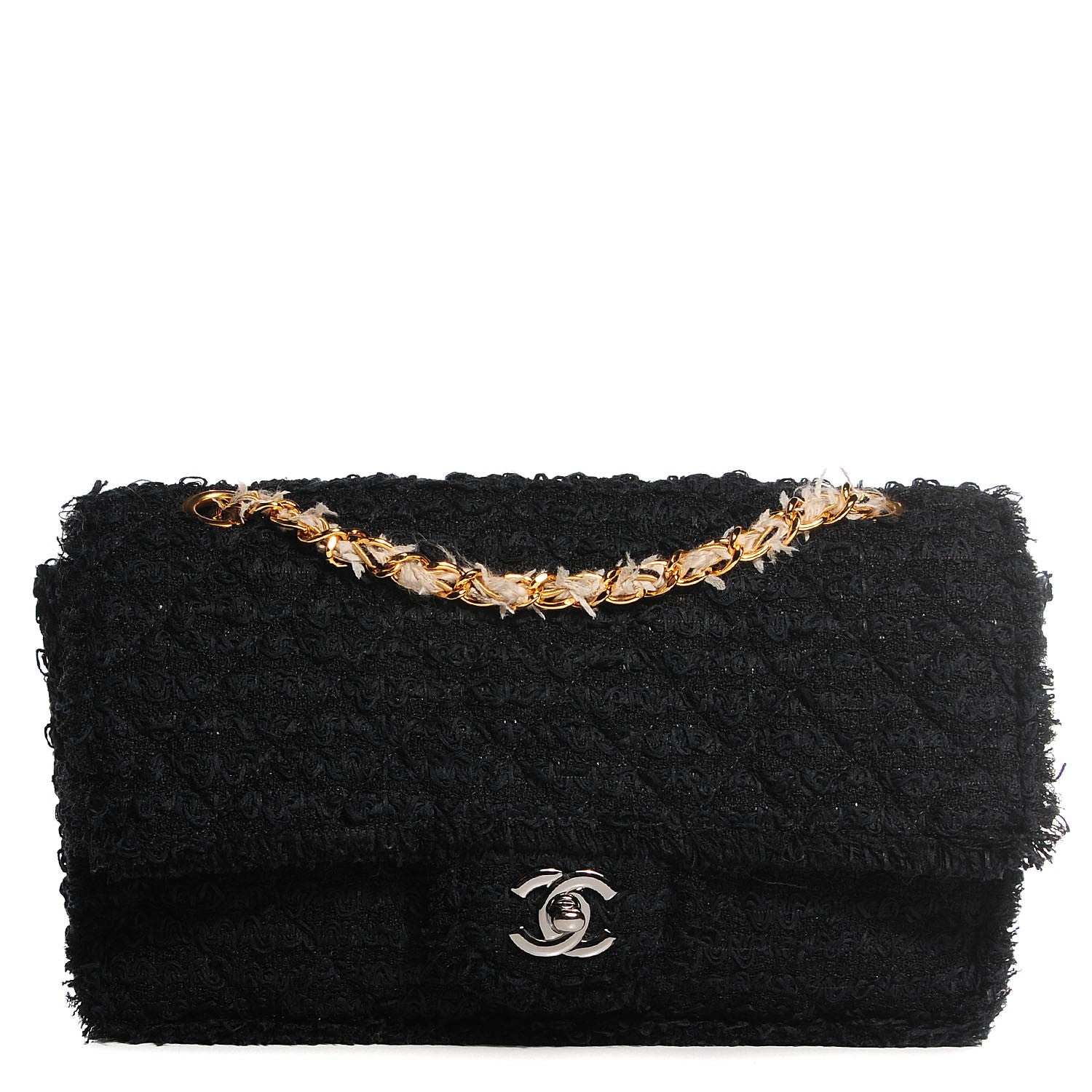 Chanel Tweed Medium Single Flap Black 1 of 8