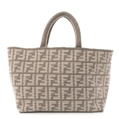 Fendi Cashmere Knit FF Large Shopper Tote Tortora 1 of 10