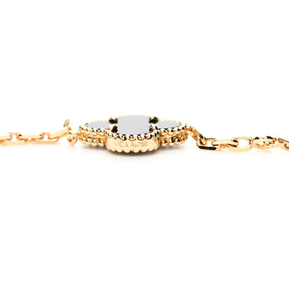 Van Cleef & Arpels 18K Yellow Gold Black Onyx 20 Motifs Vintage Alhambra Necklace 4 of 5
