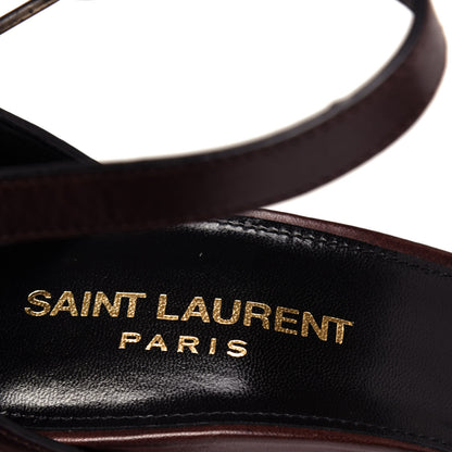 Saint Laurent Calfskin Opyum Sandals 37.5 Brown 8 of 11