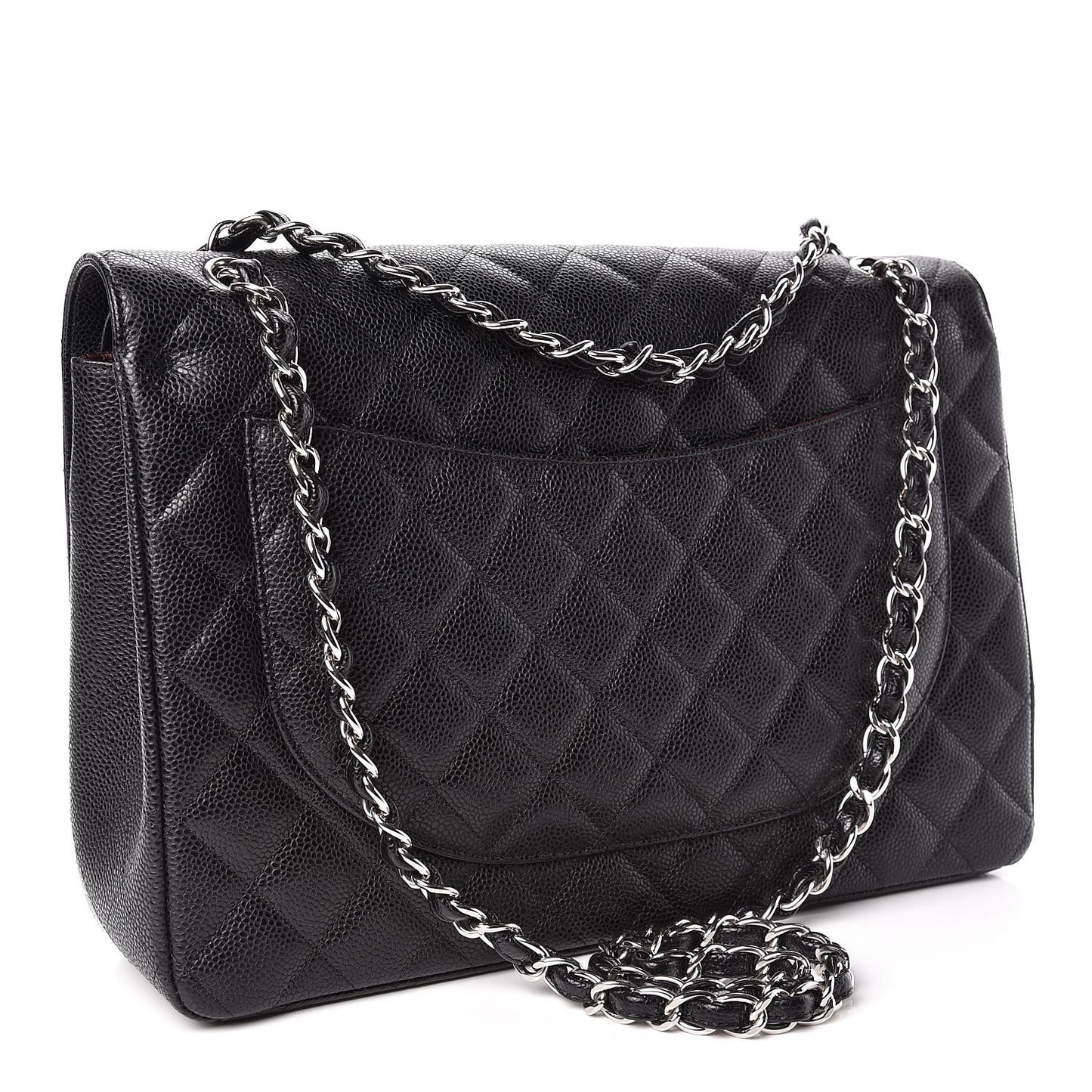 Caviar Quilted Maxi Double Flap Black