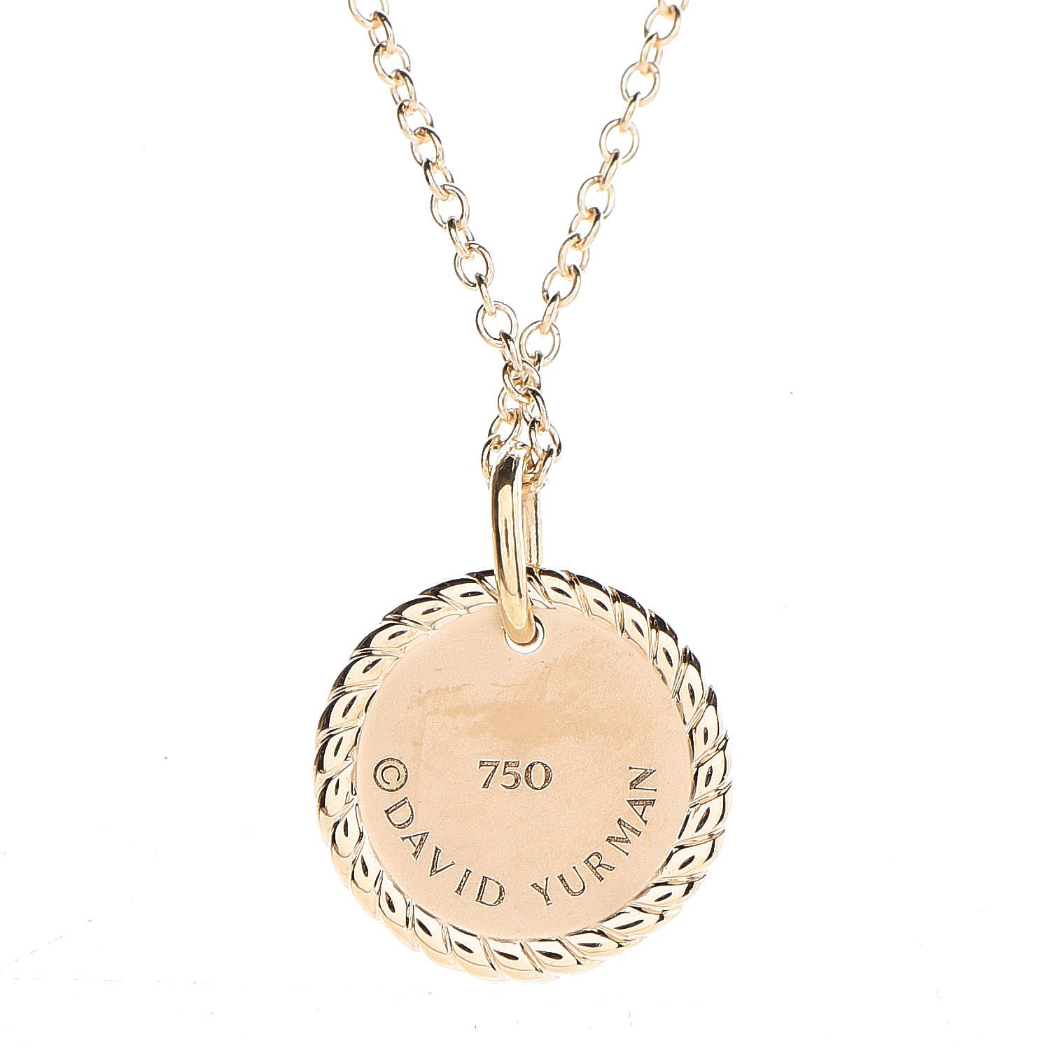 David Yurman 18K Yellow Gold Blue Sapphire Diamond Evil Eye Necklace 5 of 7