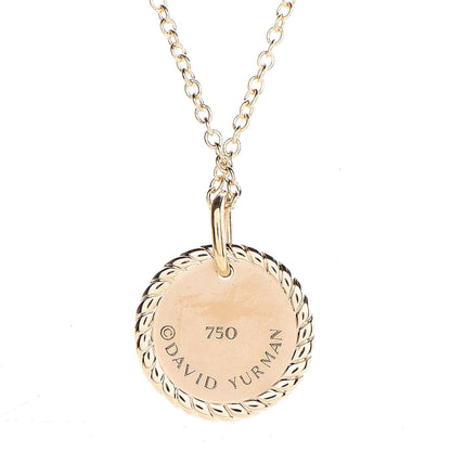 David Yurman 18K Yellow Gold Blue Sapphire Diamond Evil Eye Necklace 5 of 7