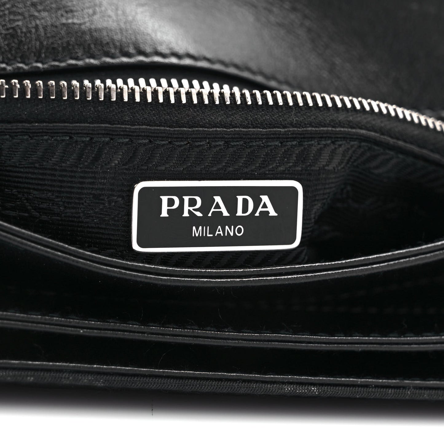Saffiano Tessuto Nylon Chain Shoulder Bag Black