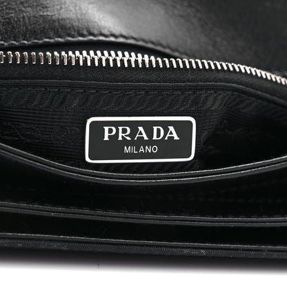 Prada Saffiano Tessuto Nylon Chain Shoulder Bag Black 6 of 9
