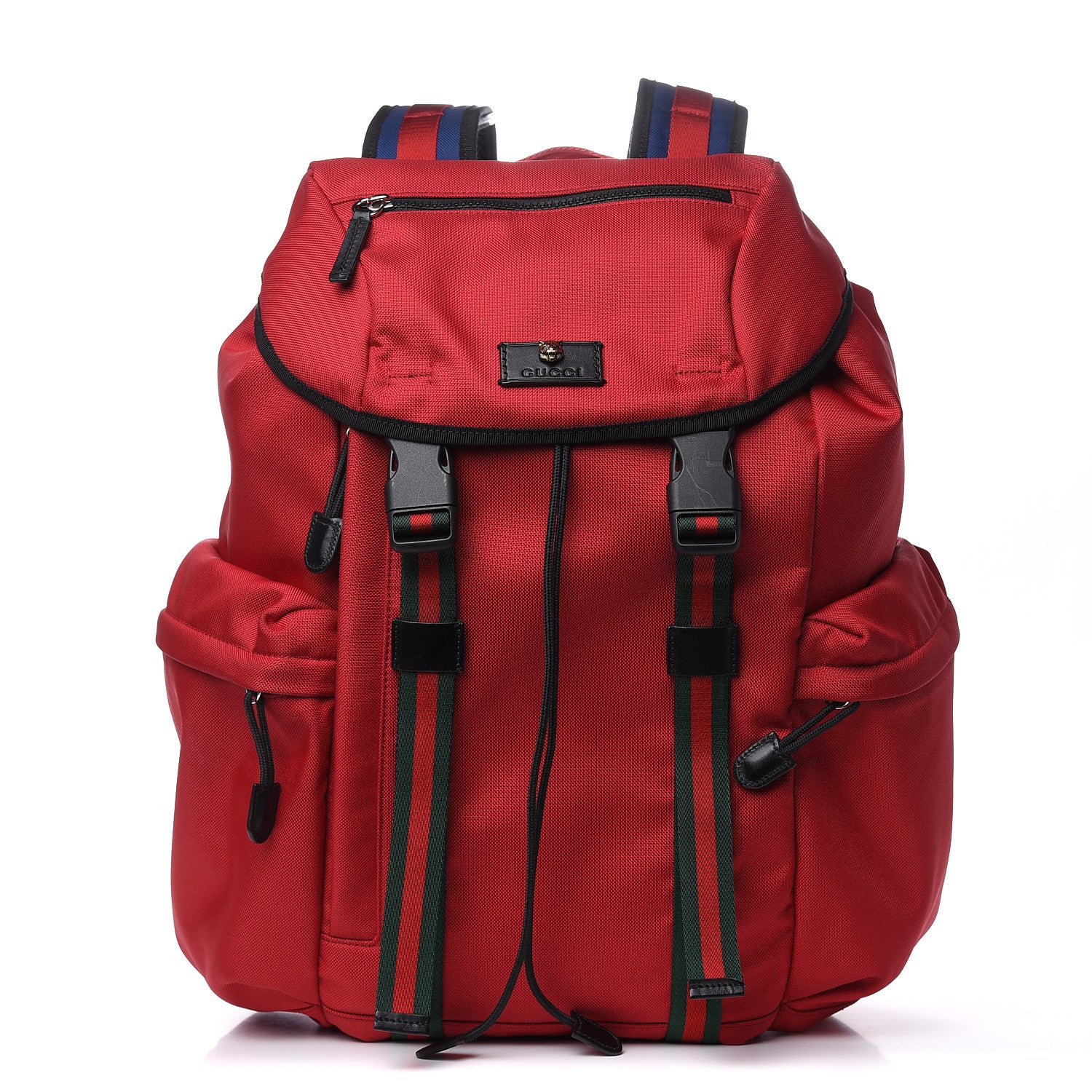 Gucci Techno Canvas Web Double Buckle Backpack Red 1 of 11