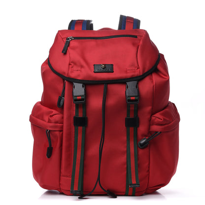 Gucci Techno Canvas Web Double Buckle Backpack Red 1 of 11