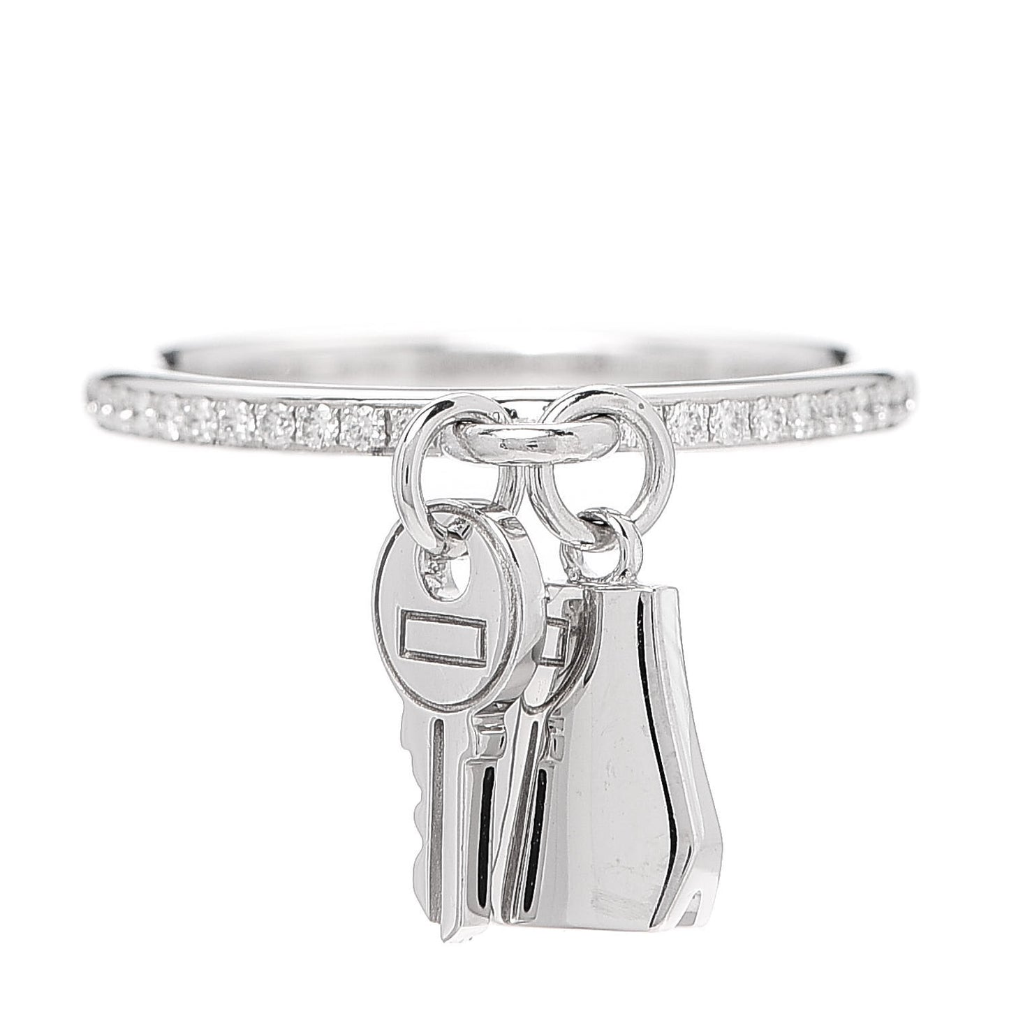 18K White Gold Diamond Kelly Clochette Ring 50 5.25