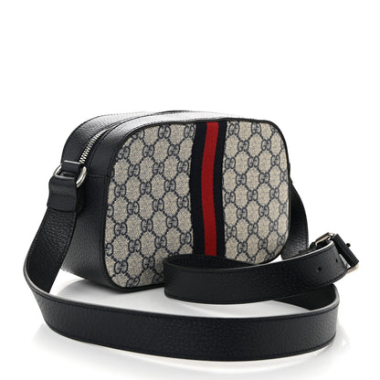 Gucci GG Supreme Monogram Textured Dollar Calfskin Web Small Ophidia Camera Bag Beige Blue 3 of 10
