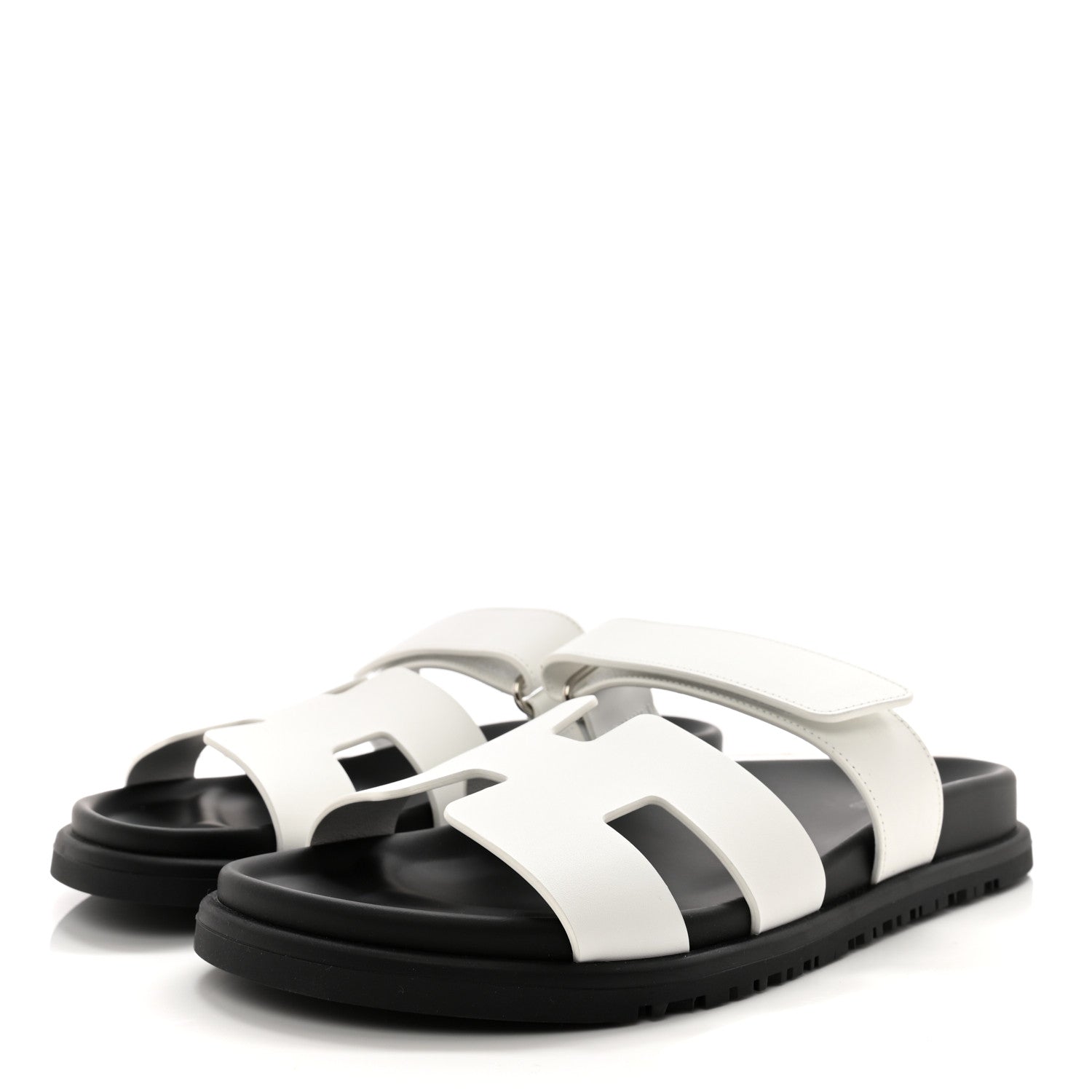 Hermes Calfskin Womens Chypre Sandals 38 White 3 of 10