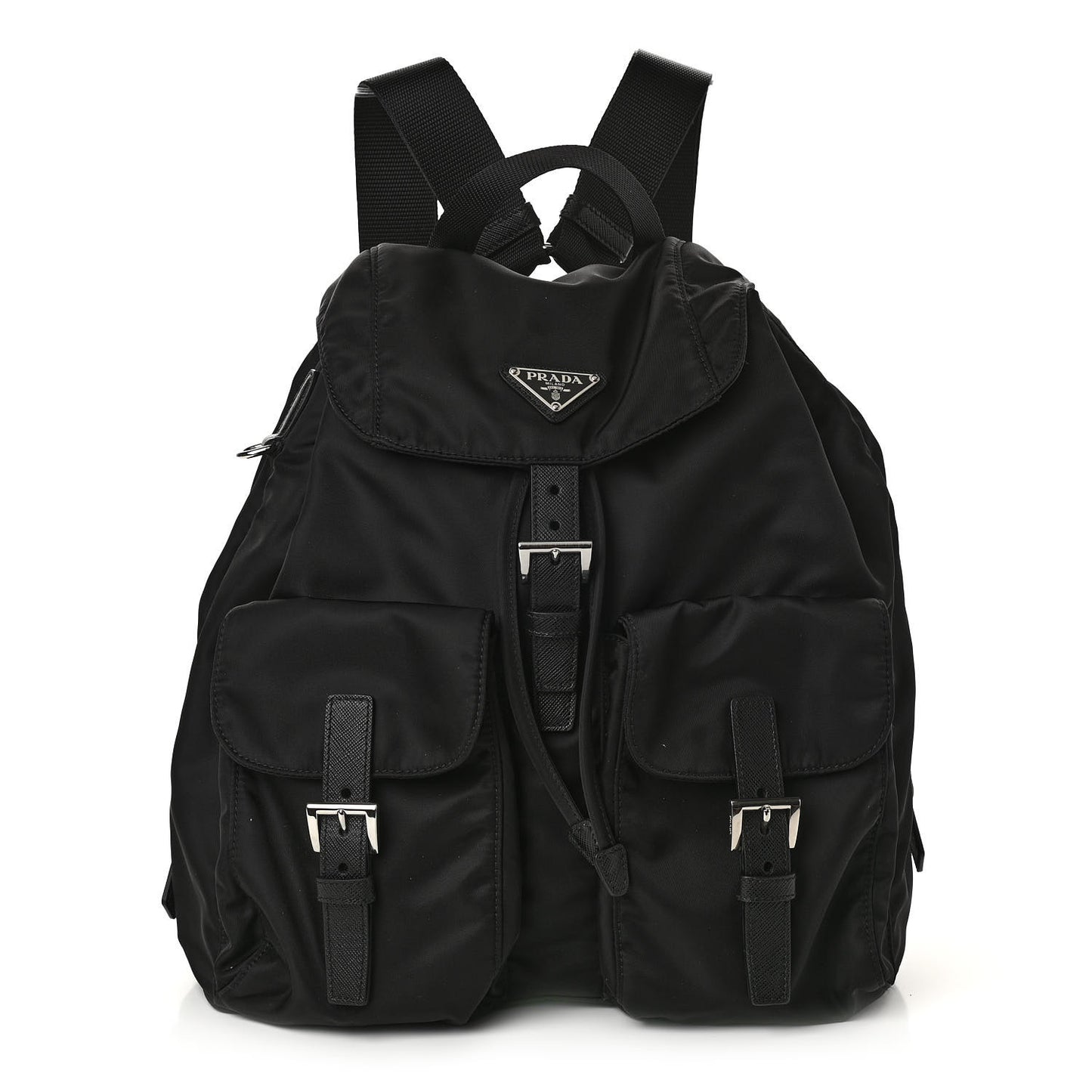 Tessuto Nylon Saffiano Medium Backpack Black