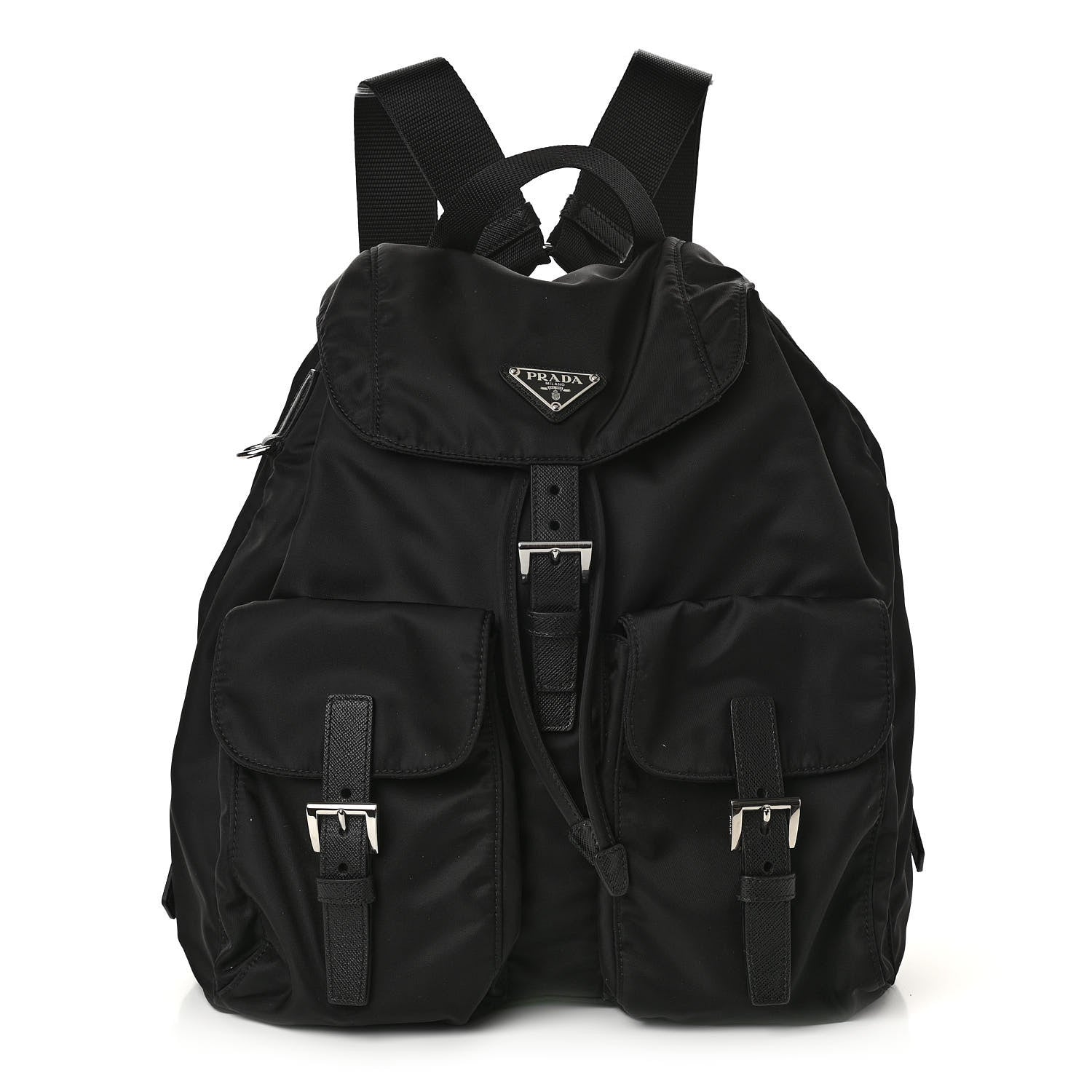 Prada Tessuto Nylon Saffiano Medium Backpack Black 1 of 10