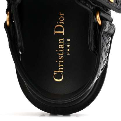 Christian Dior Woven Raffia Jute Dioract 10mm Sandals 38 Black 8 of 9