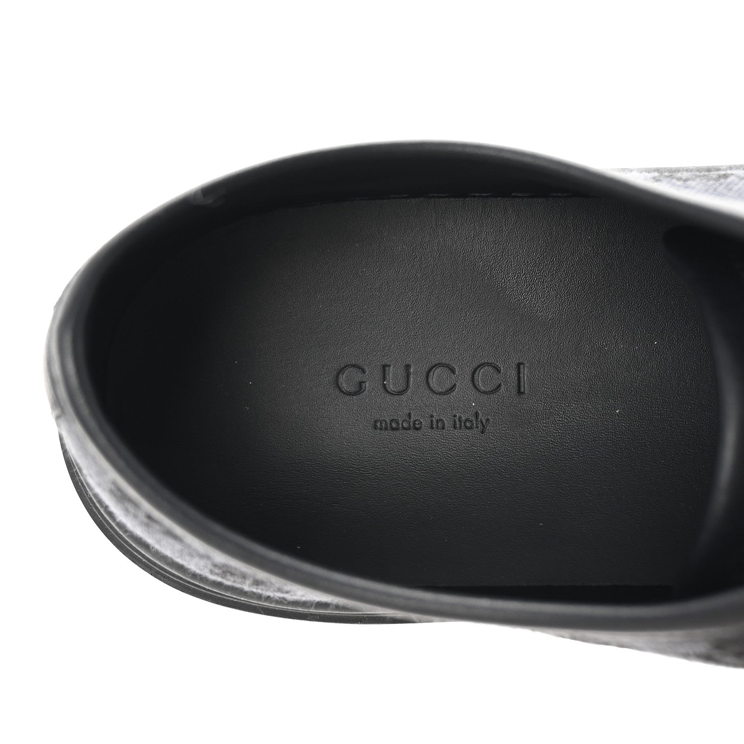 Gucci GG Monogram Calfskin Womens Low Top Sneakers 37 Piombo Black 16 of 20