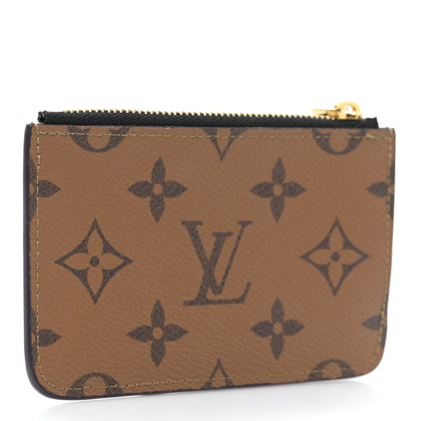 Reverse Monogram Zipped Romy Card Holder
