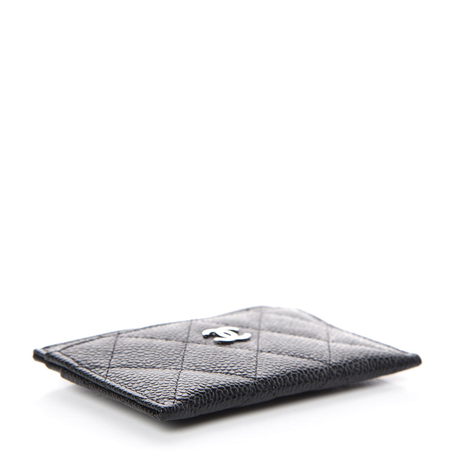 Caviar Quilted Card Holder Black