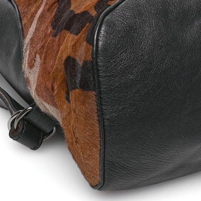 Christian Louboutin Pony Hair Calfskin Spikes Syd Backpack Coffee Bronze Black 9 of 12