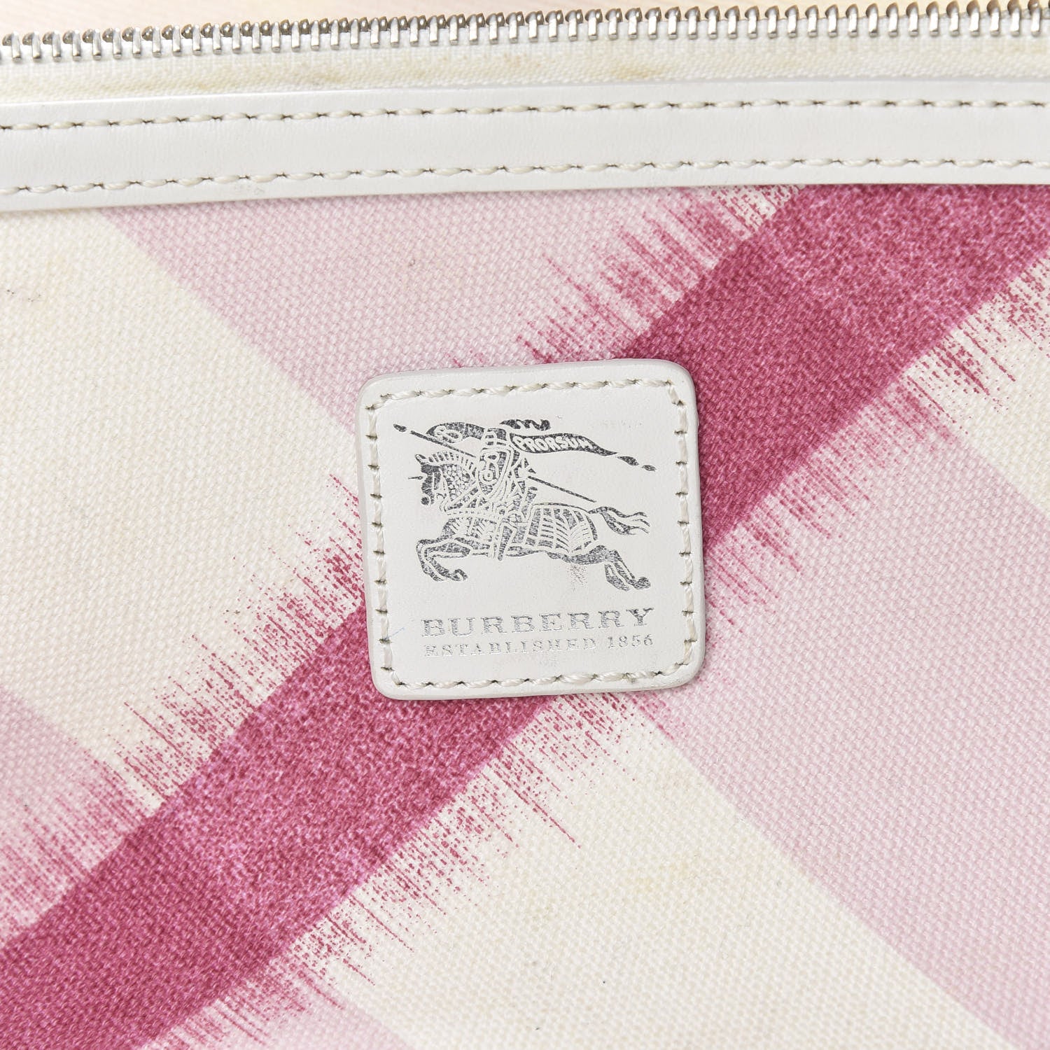 Burberry Canvas Ikat Check Tote Tea Rose 6 of 22