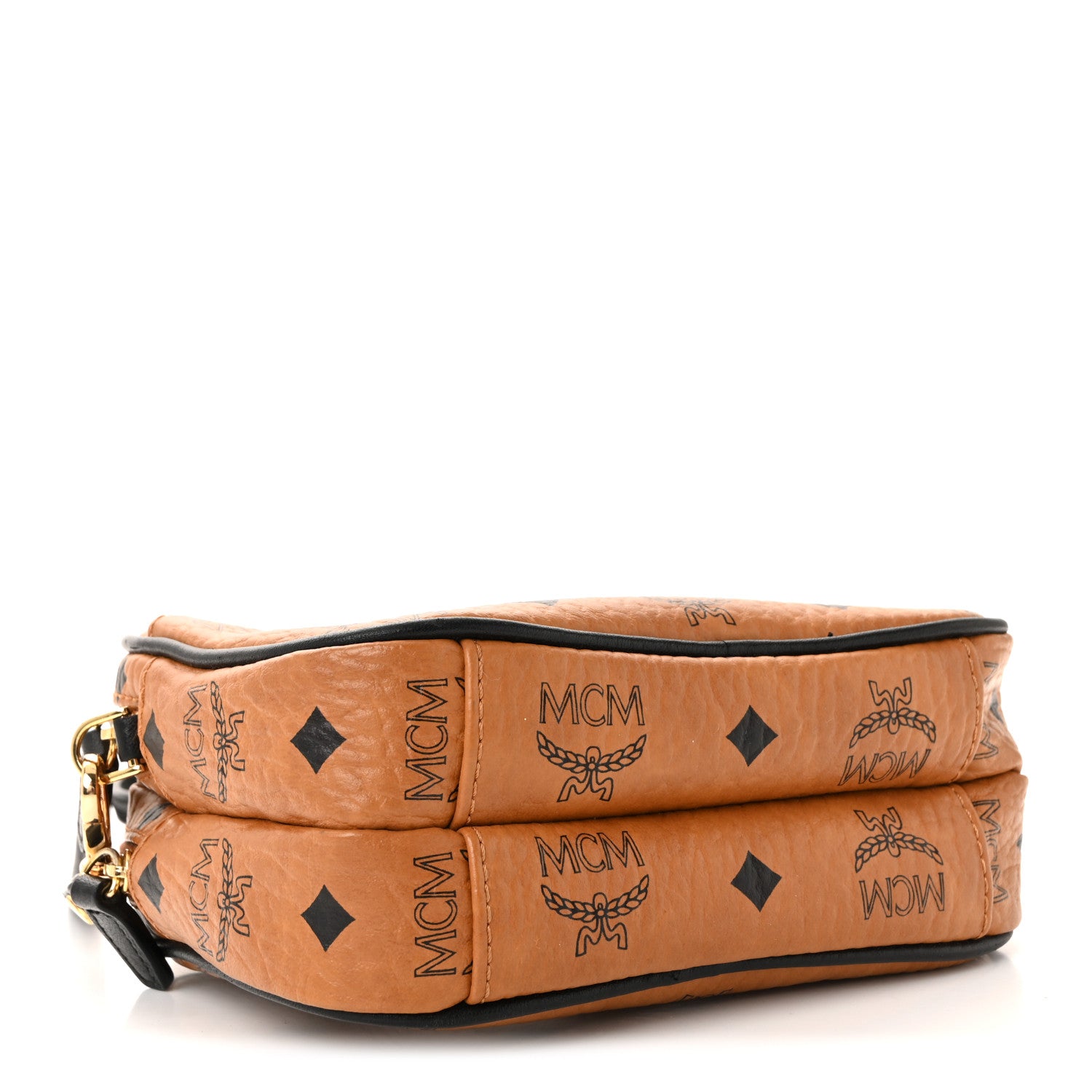 MCM Visetos Mini Camera Crossbody Bag Cognac 4 of 10