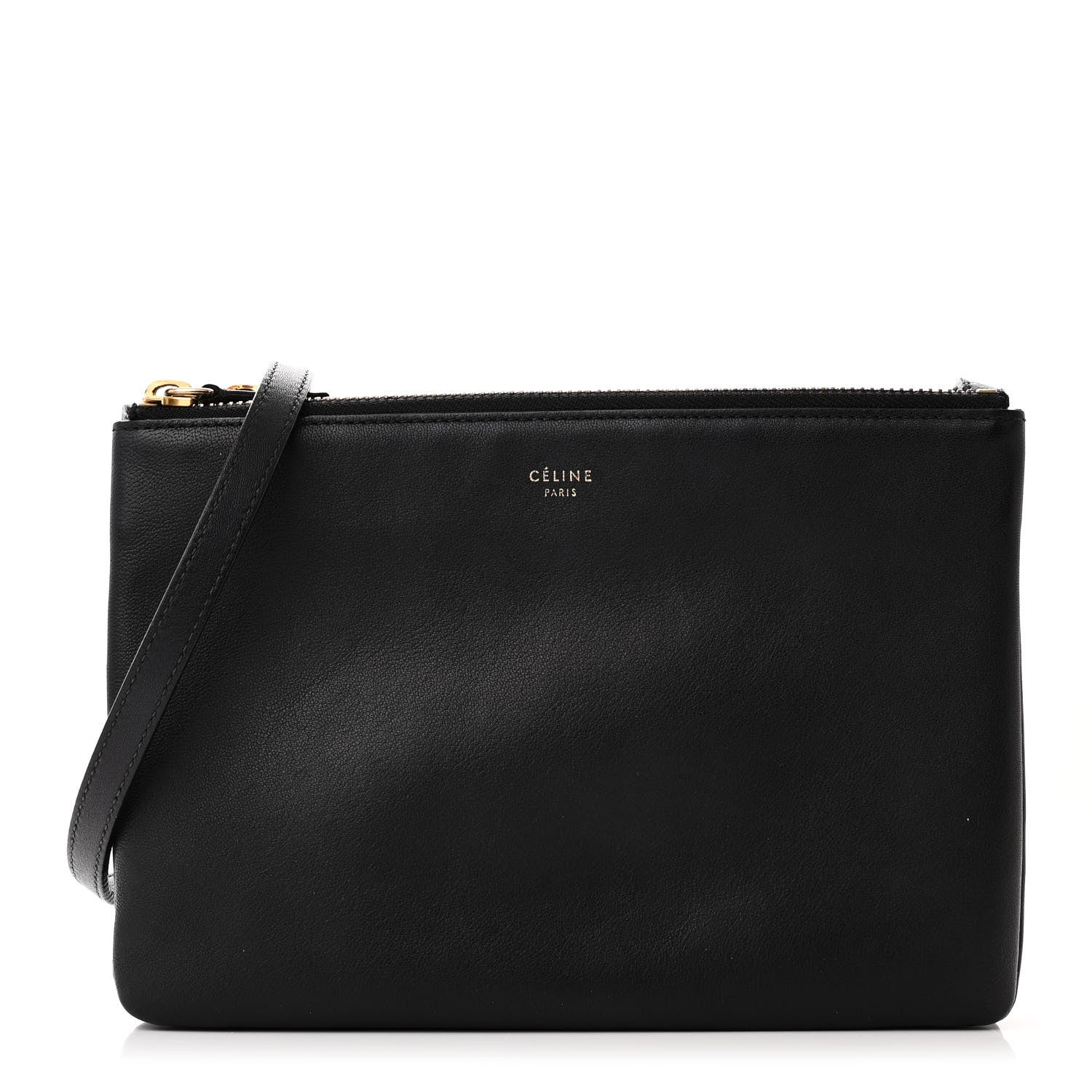 Celine Lambskin Small Trio Crossbody Bag Black 1 of 11
