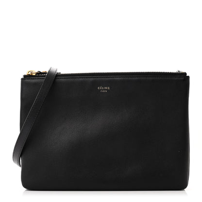 Celine Lambskin Small Trio Crossbody Bag Black 1 of 11