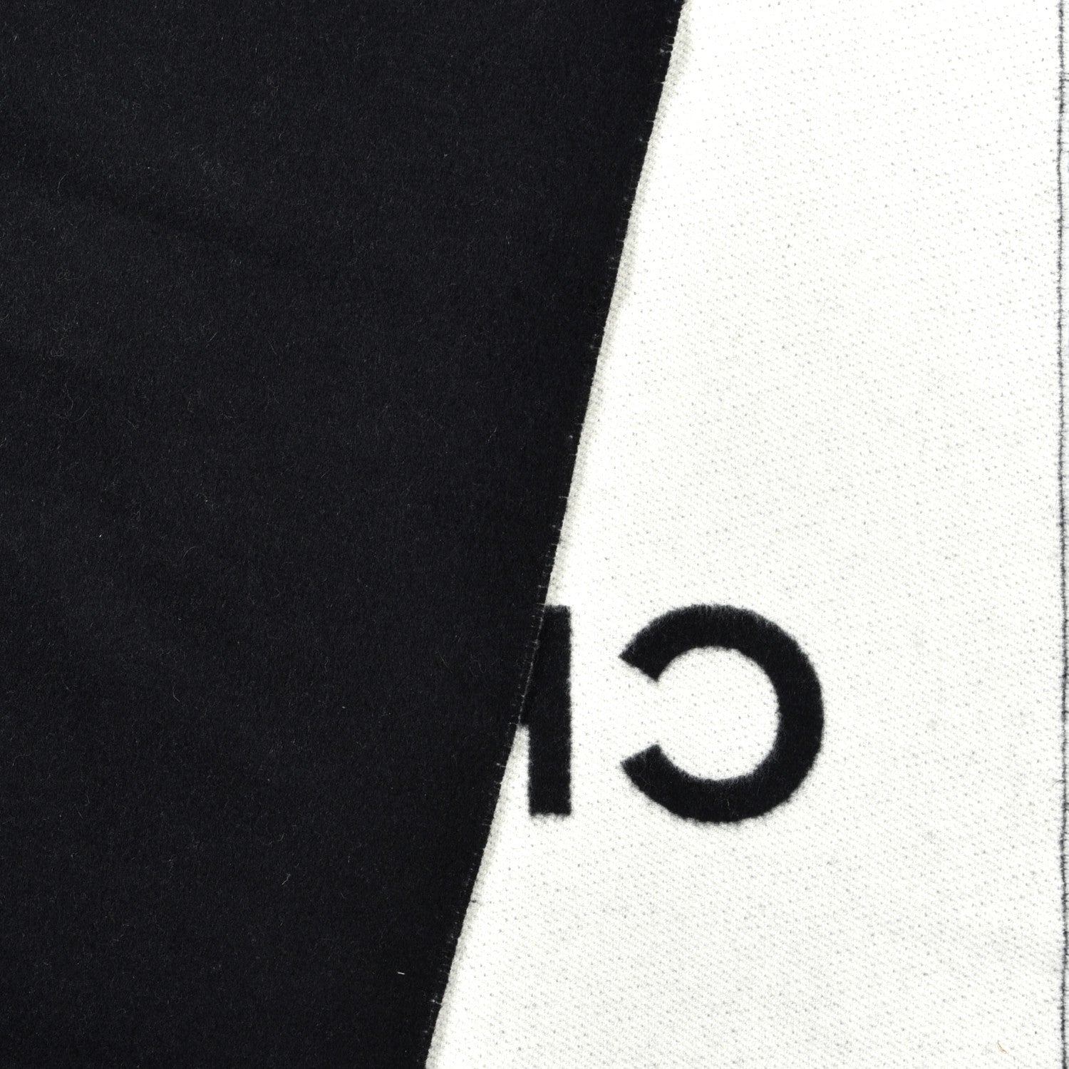 Chanel Cashmere CC Scarf Black White 3 of 4