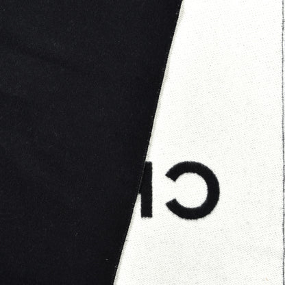 Chanel Cashmere CC Scarf Black White 3 of 4