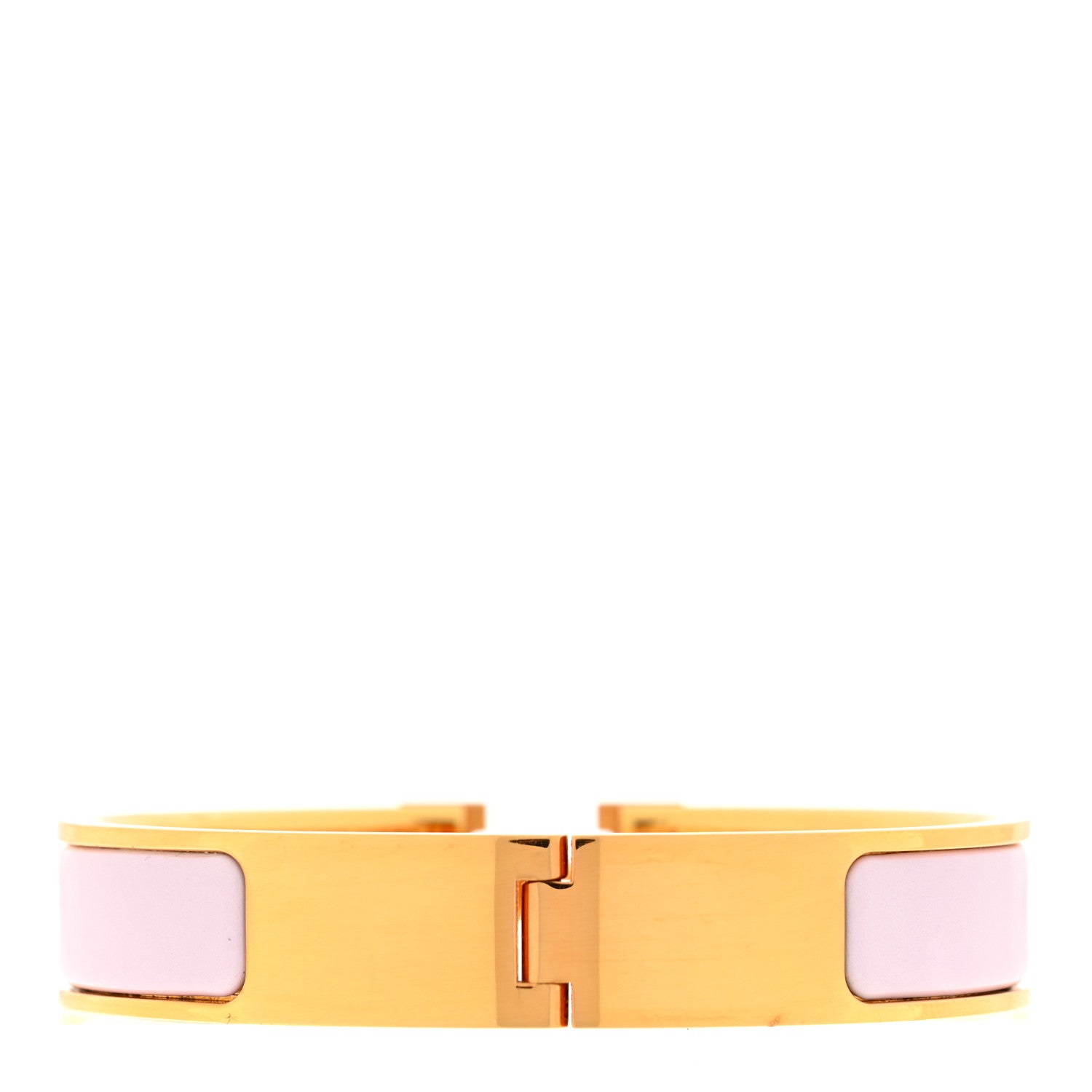 Hermes Enamel Narrow Clic Clac H Bracelet PM Rose Dragee 2 of 3