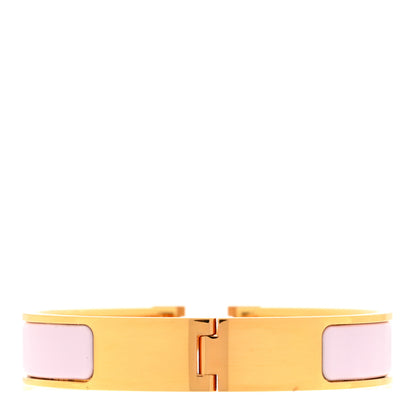 Hermes Enamel Narrow Clic Clac H Bracelet PM Rose Dragee 2 of 3