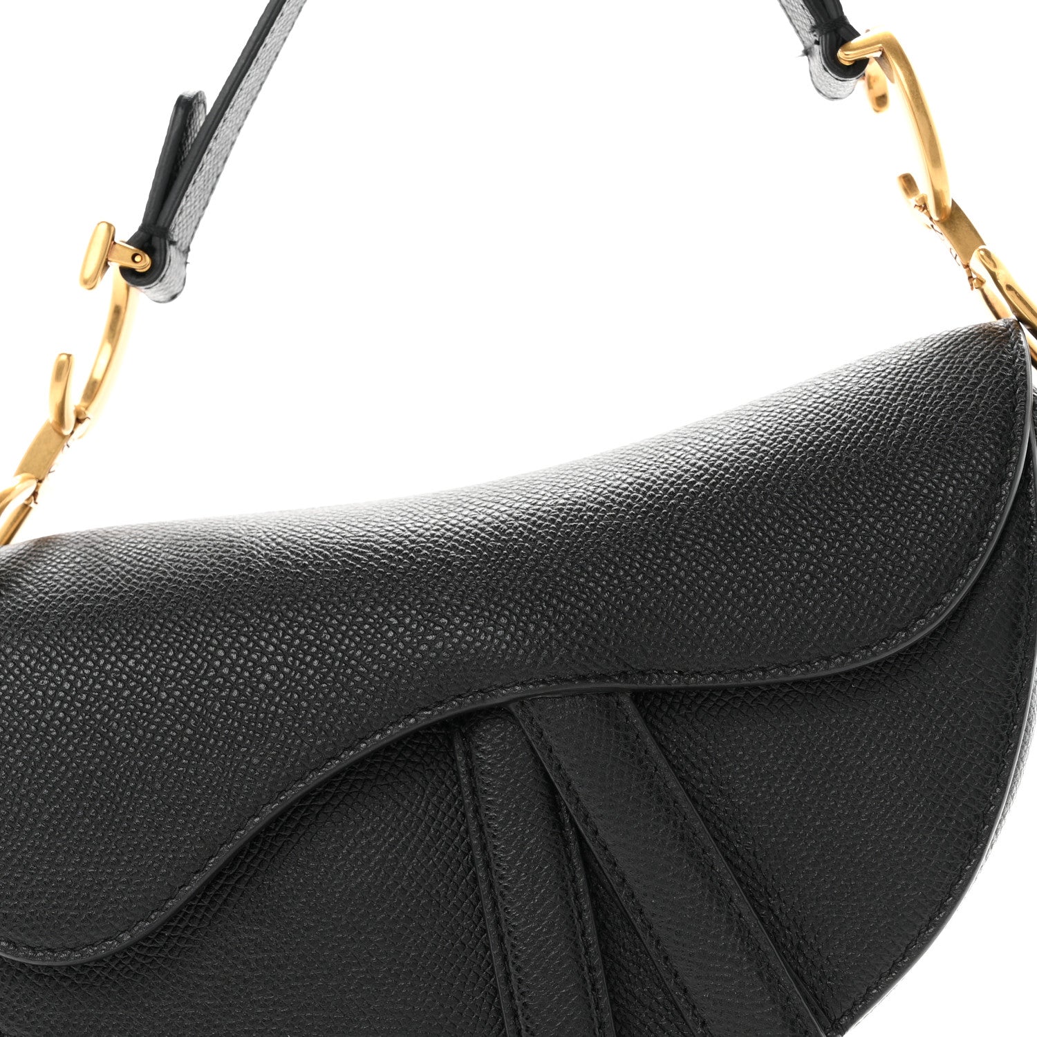 Christian Dior Grained Calfskin Mini Saddle Bag Black 8 of 11