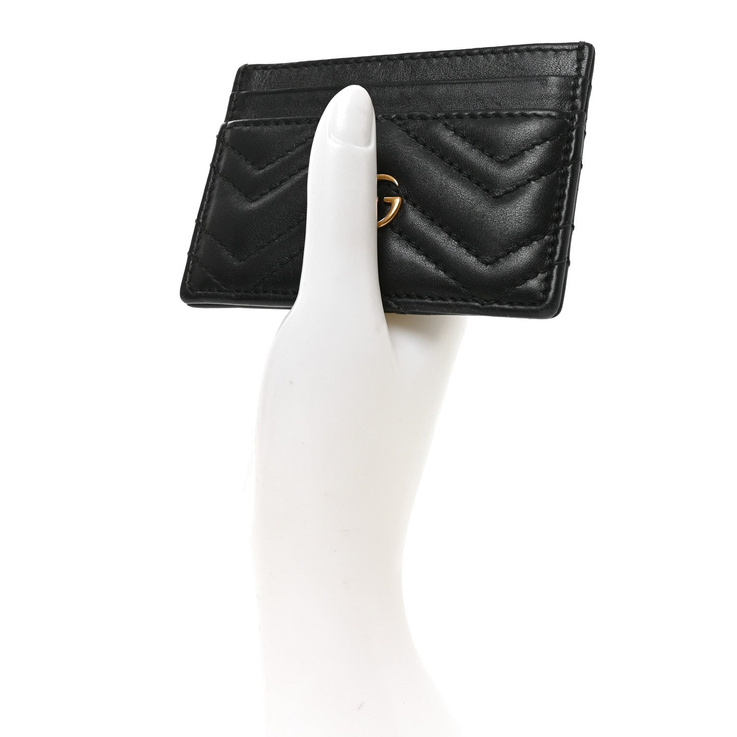Gucci Calfskin Matelasse GG Marmont Card Holder Black 2 of 7