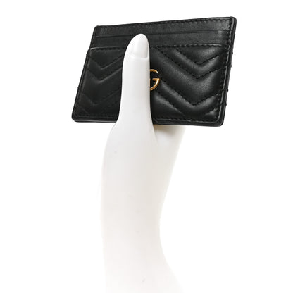 Gucci Calfskin Matelasse GG Marmont Card Holder Black 2 of 7