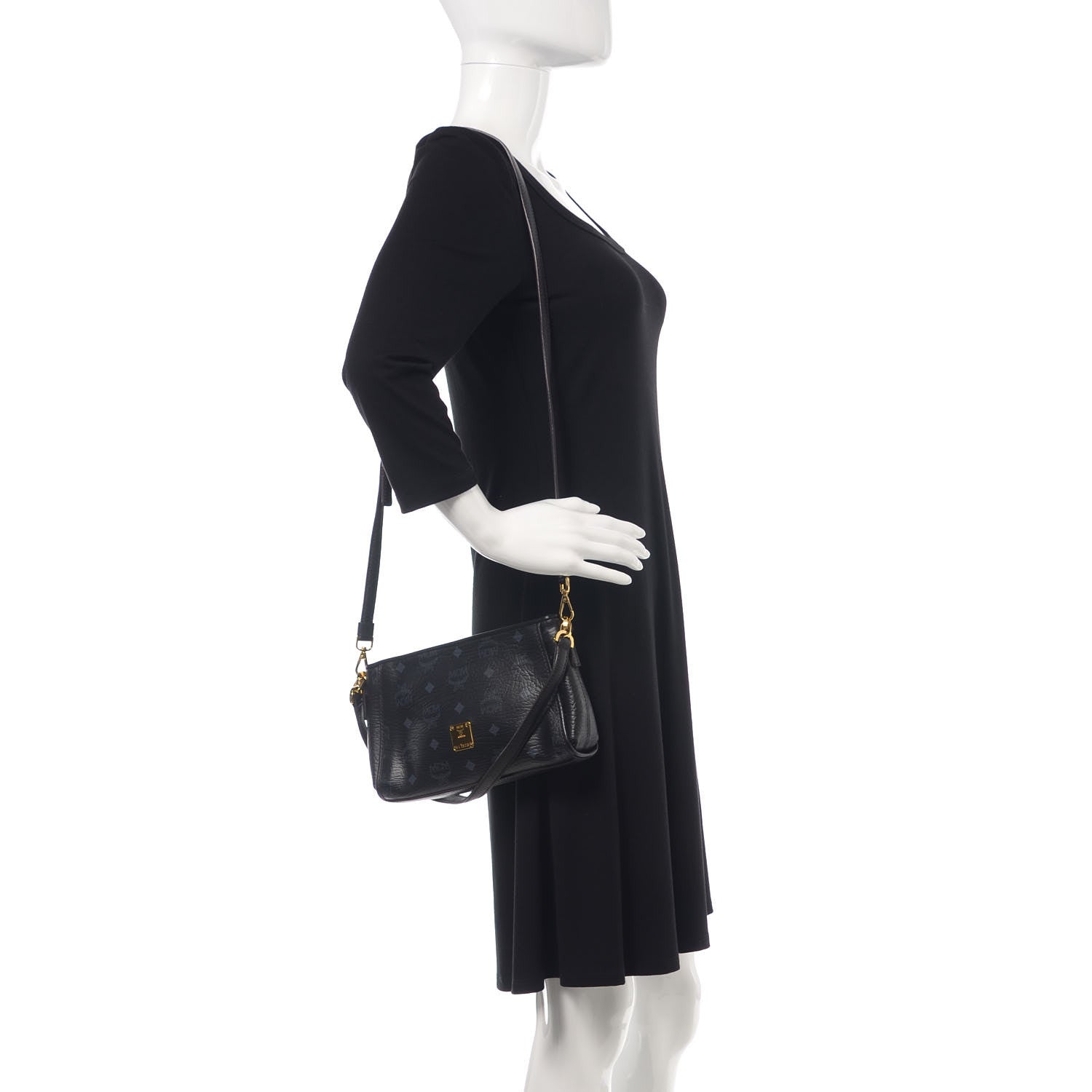 MCM Visetos Mini Crossbody Bag Black 2 of 10