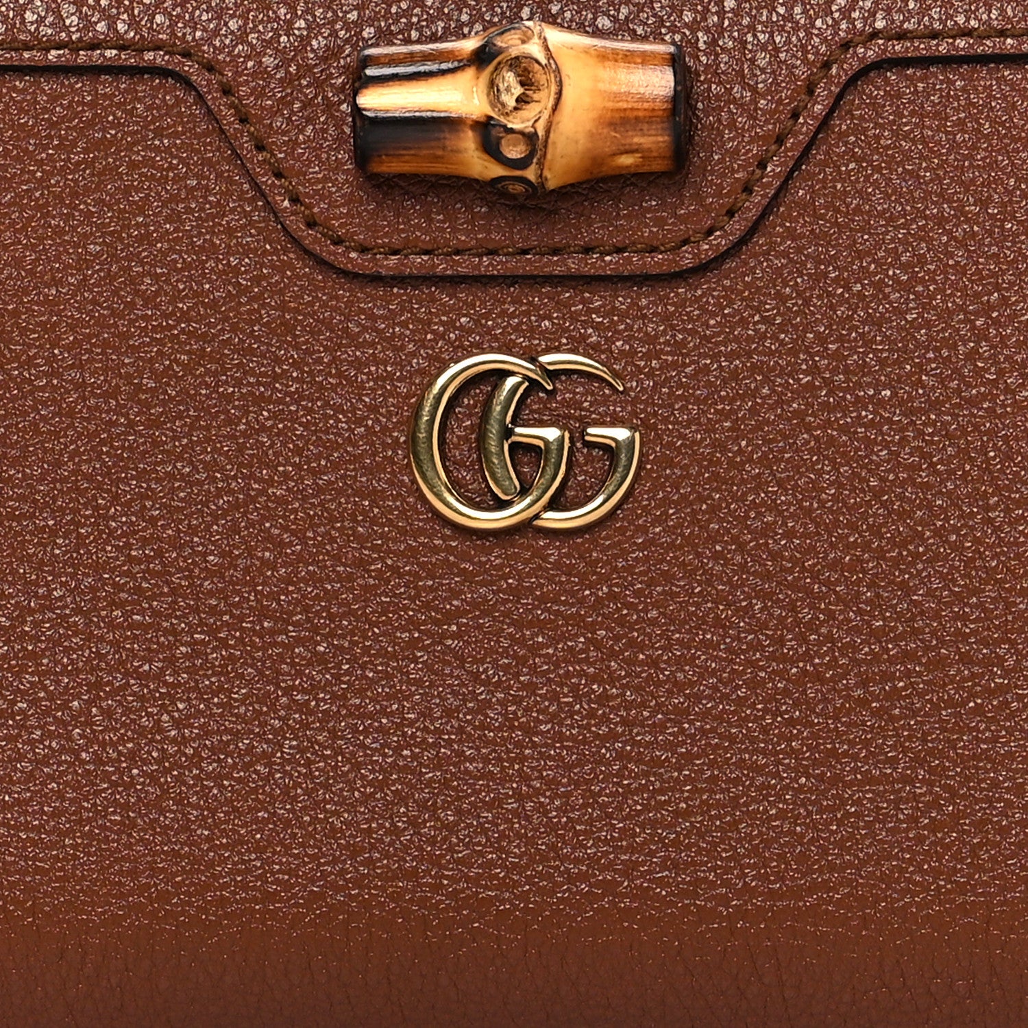 Gucci Wonka Grain Calfskin Diana Zip Around Continental Wallet Cuir 7 of 7