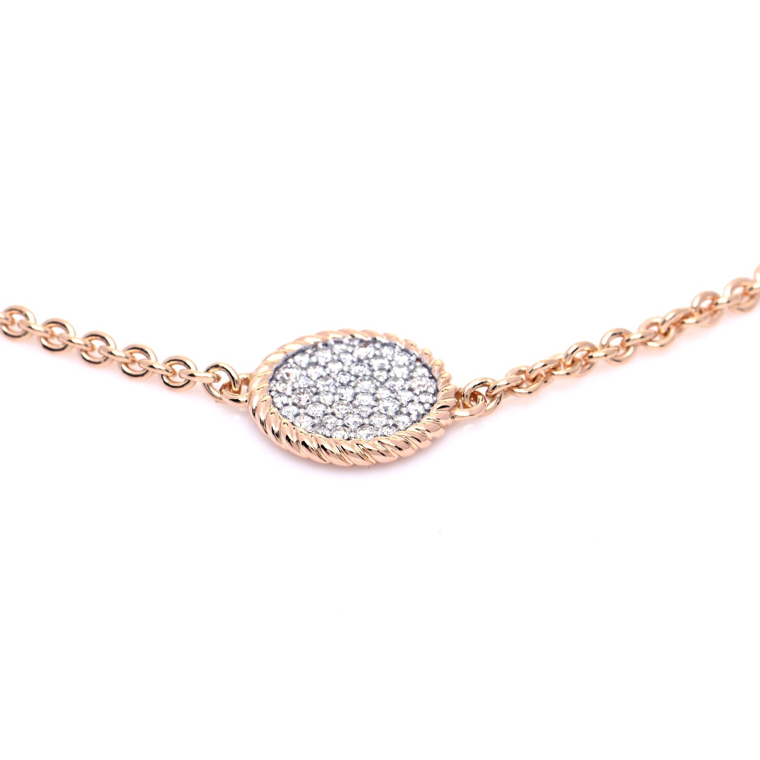 David Yurman 18K Rose Gold Diamond Cable Collectibles Pave Charm Bracelet 4 of 7