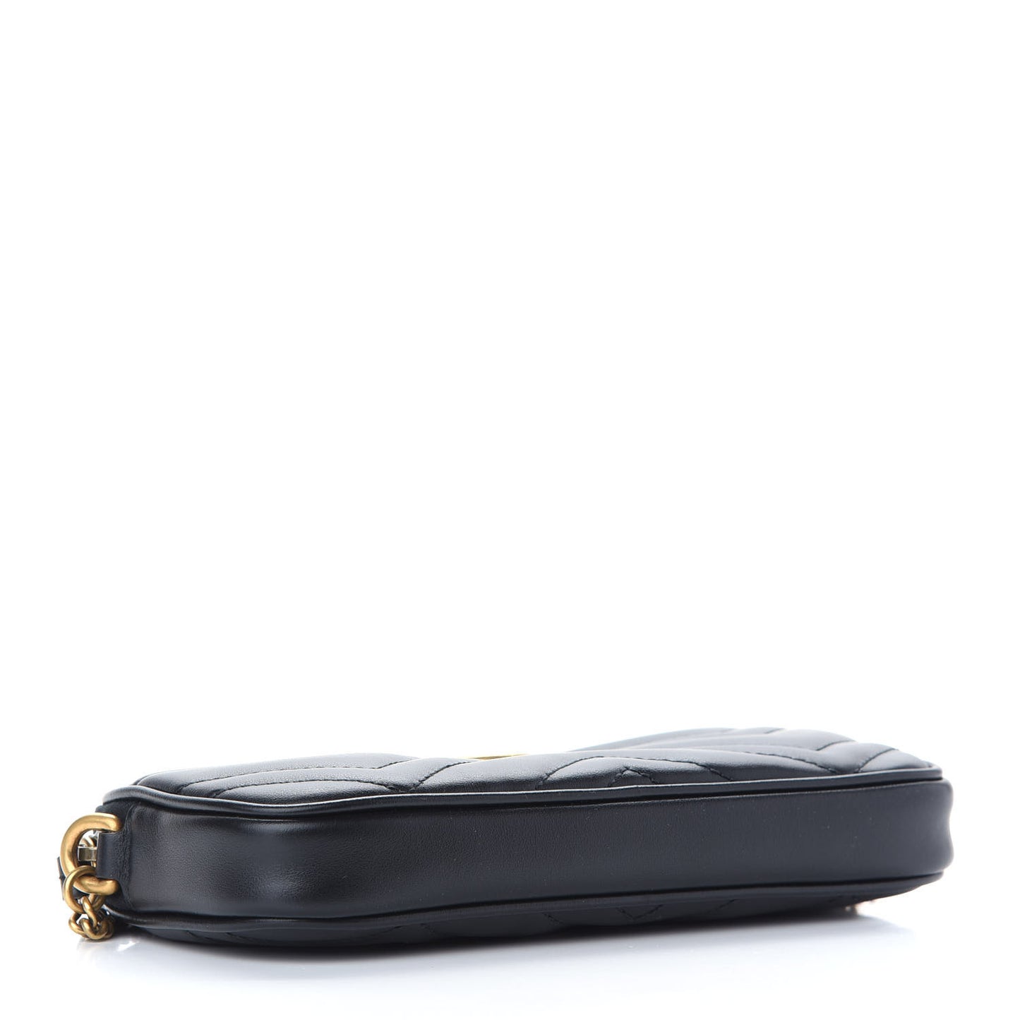 Calfskin Matelasse Mini GG Marmont Chain Crossbody Bag Black