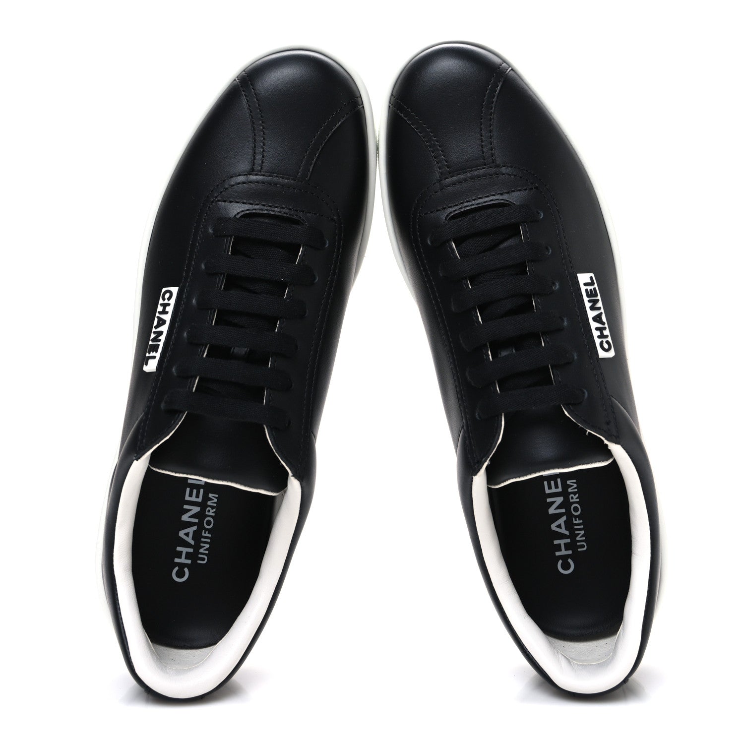 Chanel Calfskin CC Womens Sneakers 38 Black 2 of 10