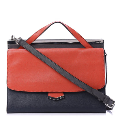 Fendi Vitello Elite Flamingo Colorblock Demi Jour Shoulder Bag Papavero Multicolor Asfalto 1 of 14