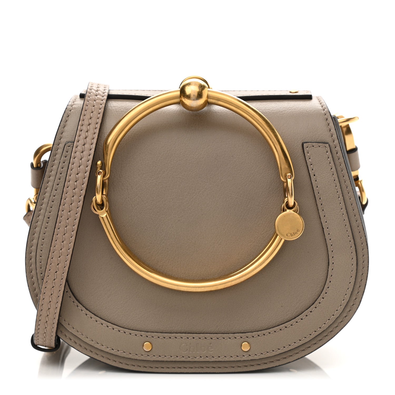 Chloe Calfskin Suede Small Nile Bracelet Bag Motty Grey 1 of 11
