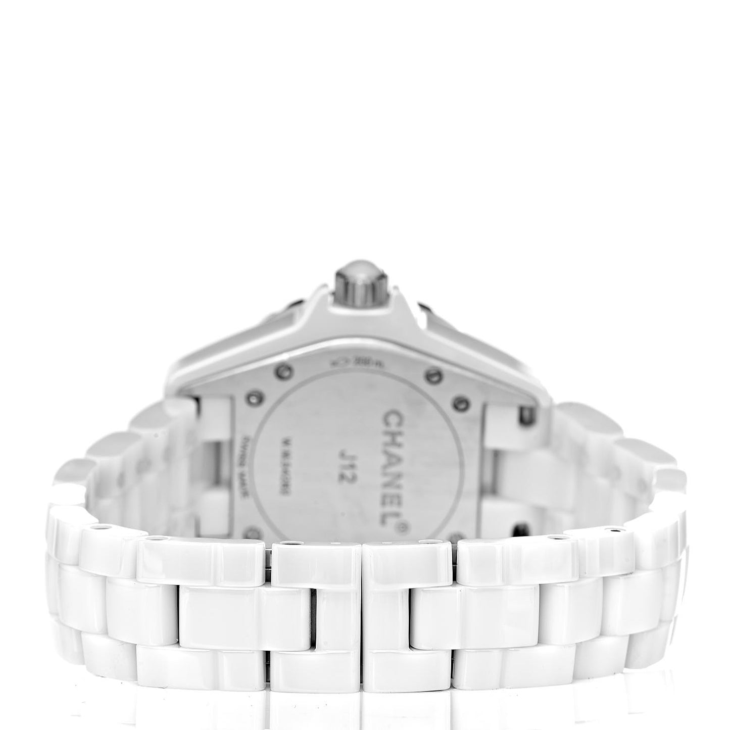 Stainless Steel Ceramic Diamond 33mm J12 Quartz Watch White