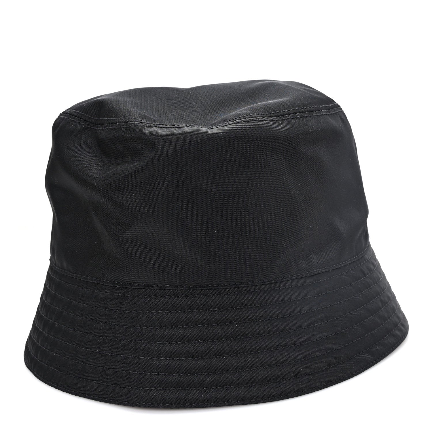 Prada Re-Nylon Metal Triangle Logo Womens Bucket Hat L Black 5 of 9