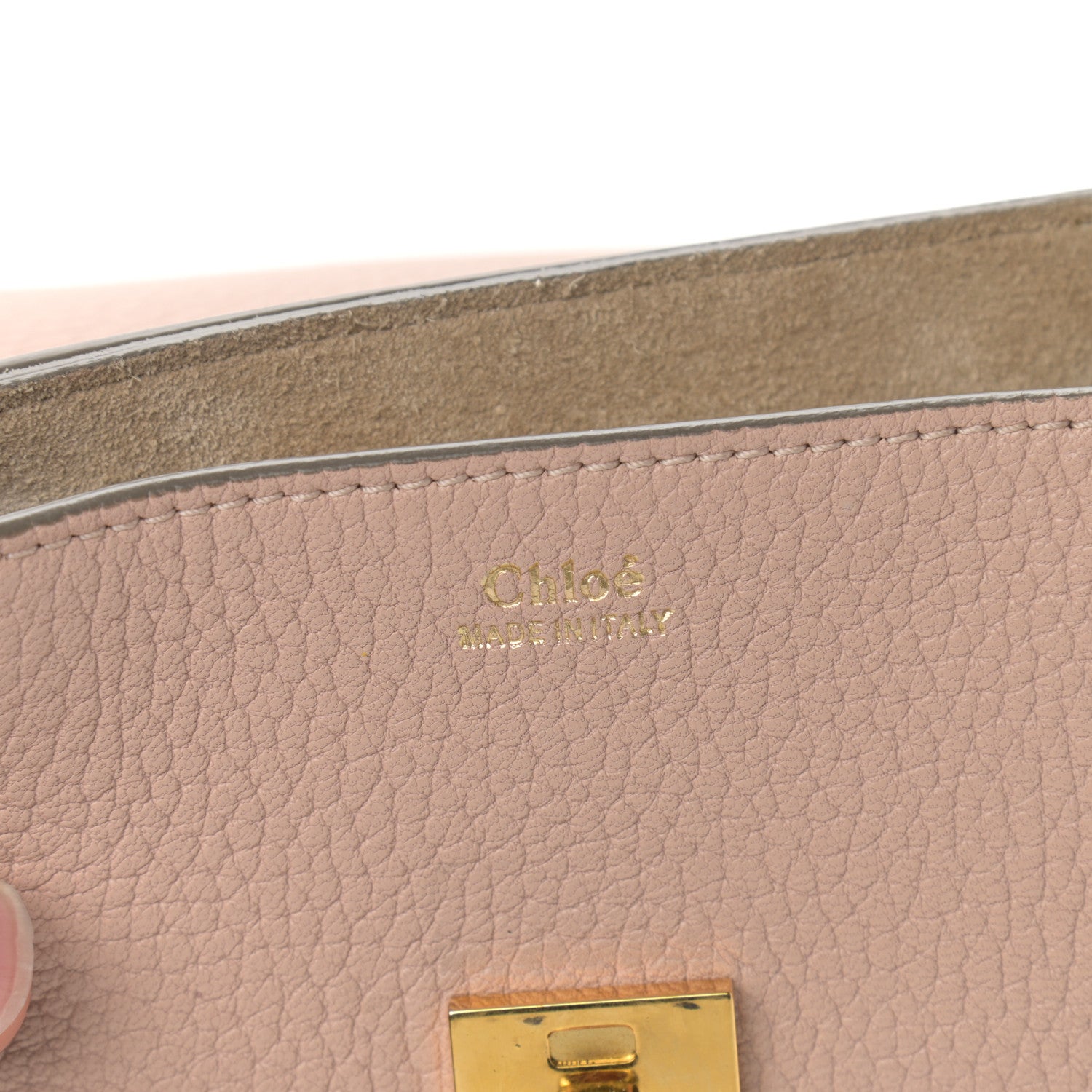 Chloe Grained Lambskin Mini Drew Shoulder Bag Cement Pink 6 of 9