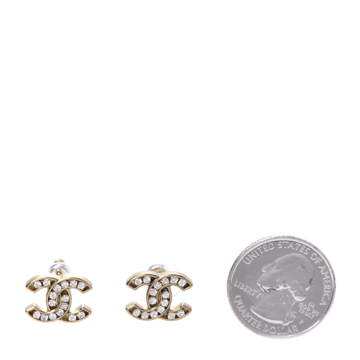 Crystal CC Earrings Gold
