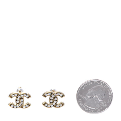 Chanel Crystal CC Earrings Gold 2 of 5